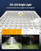 SUPERDANNY Solar Outside Lights with 113 Bright LEDs 7000K with 16ft Cable - Image 3