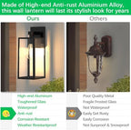 MAXvolador Outdoor Wall Light Fixture, Exterior Waterproof Wall Lantern - Image 5
