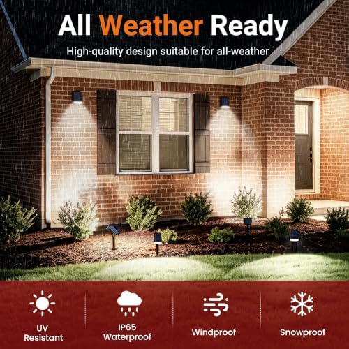 AUDERWIN Solar Spot Lights Outdoor Waterproof 10 Pack Cool White - Image 5