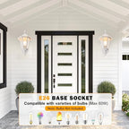 Outdoor Wall Light Fixture, Aluminum Glass, White, 1 Pack - Image 5