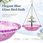 Solar Fountain for Bird Bath Outside, Garden Water Feature with Ground Stake Stand or Hanging Style for Patio, Yard & Lawn (A-XL-Purple) - Image 2