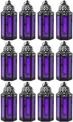 Vela Lanterns Decorative Indoor Gothic Candle Holders, Purple, M, 12-Pack by VelaCandleLanterns