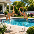 45.3" Heron Statues Outdoor,Extra-Large Metal Yard Art Set of 2 - Image 2