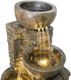 Hamiedun 38.2 ''H Water Fountain Outdoor Cascading Bowls and Stacked Stones with Led Lights Waterfalls Fountain for Outside Gardens, Landscaping, Balconies, Floor Patio,Backyard and Home Art Decor - Image 6