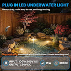 Plug in Fountain Lights LED Underwater with Timer Stainless Steel - Image 2