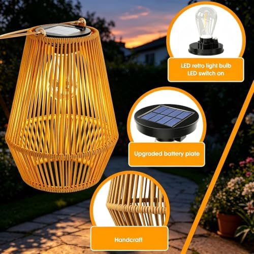 Solar Lanterns Outdoor Waterproof, Solar Lights Outdoor 2 Pack - Image 2