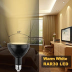 ele ELEOPTION Pack of 2pcs PAR30 LEDs Spot Light Bulb Spotlight 36W LED Bulbs Long Neck E26/E27 Base Lumen 3000K Warm White Light Bulbs 45 Degree Beam Angle - Image 6