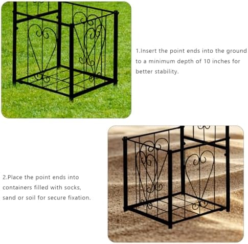 90" Garden Arbor Metal Arch Trellis for Climbing Plants with Planter Box - Image 6