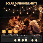 208FT(196+12) Solar String Lights Outdoor Waterproof, Solar Powered Patio Light with 60+3 Dimmable S14 Edison Bulbs Shatterproof & Remote Control, Solar String Lights for Outside Garden Backyard - Image 3
