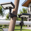 Strap-On Solar Lights Outdoor, Quick-Release Zip Tie Mount Motion Sensor Security Light, 3-Way Mounting Holes, 360° Adjustable LED Solar Fence Lights for Tree, Pole, Balcony Railing, T-Post & Camping by EZUISVE