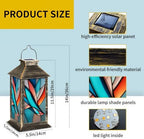 Solar Lantern Abstract Swallow Stained Glass Outdoor Waterproof Garden Hanging Lantern Solar Powered Lighting Outside Solar Light for Patio Yard Camping, Gifts for Women Mom - Image 2