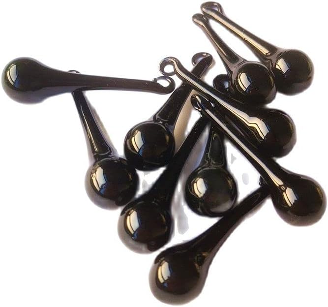 Garden Suncatchers 20pcs Black Chandelier Pendant Glass Crystal Teardrop Chandelier Parts (with Rings) Hanging Glass Pendants Curtain Drops Home Wedding Decoration Handmade Pendant Necklaces - Image 3