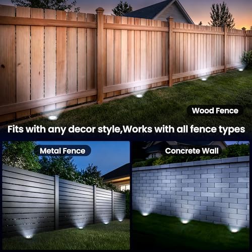 GIGALUMI Solar In-Ground Fence Lights Waterproof 16 Pack Cool White - Image 4
