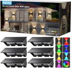 6PACK Solar Wall Lights Outdoor ,8 Lighting Modes Up and Down Solar Sconce Lights Dusk to Dawn Lighting IP65 Waterproof Solar Lights Outdoor for House Exterior Front Porch Garage Fence Patio Yard by UGDLUCK