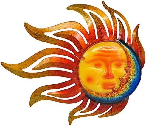 Sun Metal Wall Art Outdoor Sun Moon Face Wall Decor Rust Proof Large by Tuokiuhn