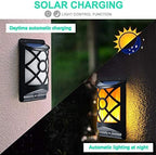 Solar Flame Lights Outdoor, LazyBuddy Flickering Flames Solar Wall Light, Fire Effect 66 LED Auto On/Off Solar Powered Wall Mounted Landscape Decor Lighting Torch Lamp for Fence, Patio, Deck - Image 5