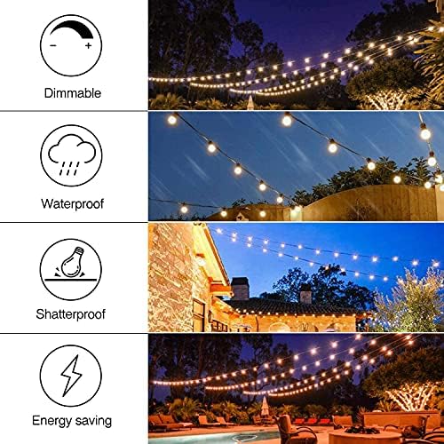 Banord 102 FT Outdoor String Lights, Waterproof Patio Lights with 35 Bulbs - Image 5