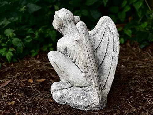 OLOMA Realistic guardian gargoyle statue Concrete gargoyle sculpture art Large gargoyle figurine Sitting gargoyle for garden Gothic outdoor decor Outdoor gargoyle figure Stone gargoyle - Image 5
