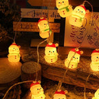 CAKERS Christmas Decor String Lights|Creative Cute Novelty Fairy Lights|Hanging Copper Wire Lights|Night Lights for Birthday Party Xmas Tree Decor,Christmas Snowman,5m(16.4ft)-20LED-Solar - Image 6
