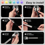 BBTO 12 Pcs Crackle Glass Solar Outdoor Lights 7 Color Changing LED - Image 3