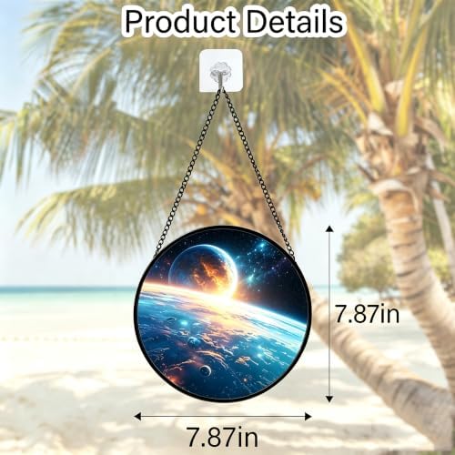 9.84 Inch Stained Glass Window Hanging Colorful Wildflower Garden Sun Catchers Floral Bloom Suncatchers for Home Porch Garden Indoor & Outdoor Decor - Image 4