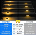 Solar Deck Lights Dock Step Lights- 4 Packs Waterproof 1200mAh Auto ON/Off LED Solor Powered Stair Lighting for Outdoor Garden, Patio, Pathway, Walkway, Driveway (Warm White) - Image 6