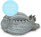 NAT & Jules Small Sleeping Dragon Concrete Finish 10 inch Resin Garden Sculpture - Image 3