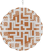 12 Inch Orange Checkered Wind Spinner for Yard and Garden, Geometric Modern Abstract Art Hanging Ornaments Outdoor 3D Kinetic Wind Sculpture Spinners Indoor Outdoor Patio Décor Ornaments Gift by Unknown