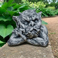 OLOMA Gothic Gargoyle Garden Statue Concrete Handmade Garden Sculpture Outdoor Lawn Decor Patio Yard Ornament Weather Resistant Cement Demon Figurine Mystery Lovers Gift by OLOMA
