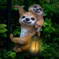 Adorable Sloth Hanging Garden Statue Outdoor Decorative Sculpture, Solar Light Outdoor Waterproof, Garden Decorations Home Patio Yard Outdoor, Relaxed Sloth Gifts for Mom by PkYbrktGardenStatues