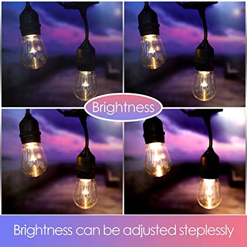 GANA Outdoor String Lights, Patio Lights 96FT Music Flash RGBW Colourful, Safe 12V Low Voltage LED Shatterproof Bulbs Connectable, Heavy Duty Wire IP65 Waterproof Level, for Courtyards Bistro - Image 6