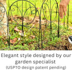 ShopLaLa Garden Fence Animal Barrier (10 Panels) 12in(L) x 24in(H) Rustproof Decorative Metal Wire Fencing Flower Bed Edging for Landscape, Animal Barrier Fencing Dogs Patio Outdoor Black Border Decor - Image 5