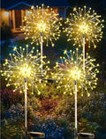 suddus Solar Garden Lights Outdoor Waterproof Decorative, 4Pack 150LED Firework Lights, Solar Fairy Lights for Yard, Garden, Patio, Pathway, Flowerbed, Party, Wedding Outside Decor- Warm White by SUDDUS
