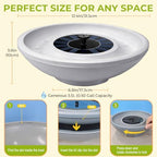 Solar Bird Bath Fountain, 12.5" Gray Bowl with 6 Nozzles for Outdoors - Image 2