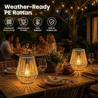 Handwoven Rattan Solar Lanterns, Waterproof Outdoor Hanging Solar Lanterns with Handles, Boho Ambient Lights for Garden, Patio, Yard, Porch, Pathway & Table Decor (2) - Image 7