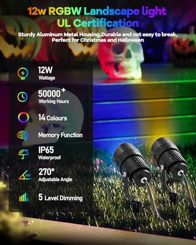 HIBOITEC RGBWW Low Voltage Landscape Lighting 24Pack with Remote Connectors - Image 5