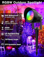 Spot Lights Outdoor, Smart RGBW LED Color Changing Landscape Lights with APP and Remote Control, Music Mode, DIY Scenes, Timing, IP65 Waterproof Spotlights Plug in for Yard Garden, 2 Pack - Image 6