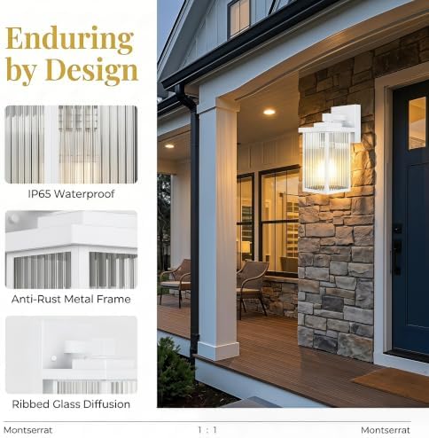 White Porch Light, Waterproof Outdoor Wall Light - Image 4