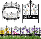 4 Pack Welcome Decorative Garden Fence Metal Arched Yard Border Fence by ResamaWallDecorationGift