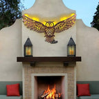 23" Metal Owl Outdoor Wall Decor with 35 Led Solar Lights - Image 4