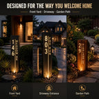 Custom Solar Address Sign, Personalized Lighted House Number Pillar - Image 5
