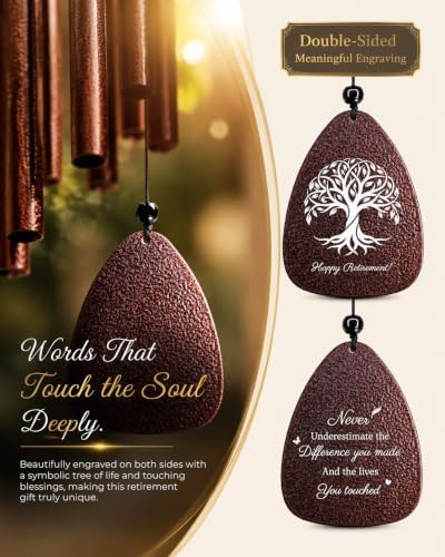 Retirement Gift for Woman Men 37" Wind Chimes Happy Retirement Decorations - Image 2