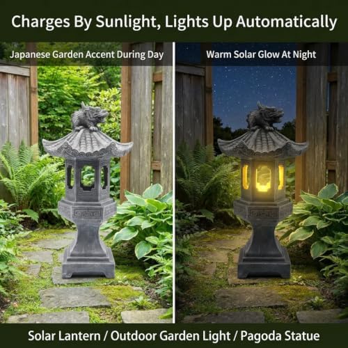Japanese Resin Pagoda Lantern Garden Statue - Image 2