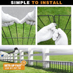 19.83ft(L) X 13inch(H) No Dig Fence, 14 Panels Animal Barrier Fences Rustproof Metal Bottom Fencing Border, Rabbits Dog Digging Blockers Ground Stakes Defense for Outdoor Landscape Patio - Image 4