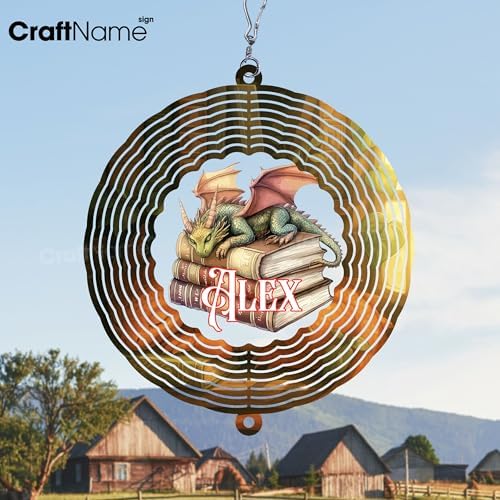 Personalized Dragon Wind Spinner 3D Stainless Steel, Dragon Garden Spinner Hanging Outdoor Decor, Wind Spinners Outdoor, Custom Gift for Grandmother, Mom, Wife - Image 2