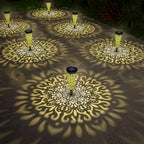 gardencave 6 Pack Solar Lights Outdoor Garden Decorative Mandala Solar Pathway Lights Waterproof Plastic Outside Solar Path Landscape Lights Gardening Gifts for Women Mom Backyard Walkway Yard Decor by gardencave