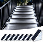 Solar Outdoor Step Lights, 8 Pack, Cool White 6000K, Gray, Waterproof by XILLUMICORE