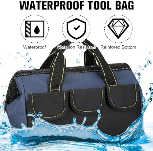 Sanwuta 3 Pack 18 Inch Tool Bags, Classic, Blue, Red, Yellow - Image 3