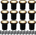 5W Well Light,12-24V LED In-Ground Low Voltage Landscape Light with Connectors, IP67 Waterproof Landscape Lighting,3000K Paver Lights Warm White for Yard, Garden, Patio (12 Pack) by EAGLOD