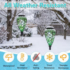Tujoe 2 Pack Solar Hanging Lanterns Outdoor Lights, Green - Image 3